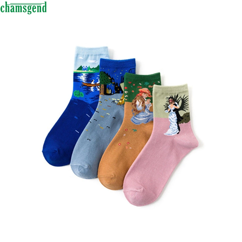 Женские модные носки Chamsgend повседневные стильные шикарные в ретро стиле