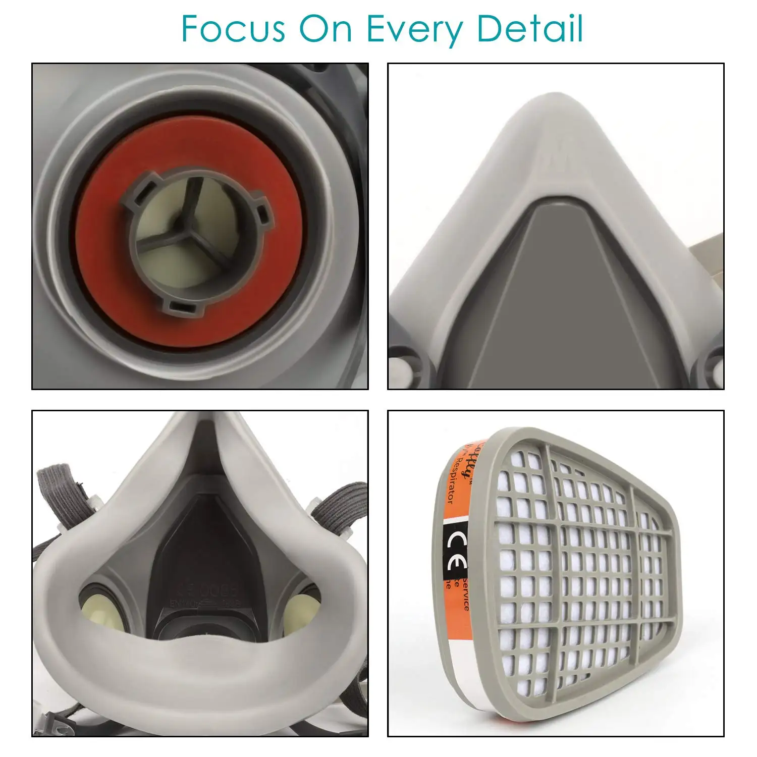 Респиратор маска половина лицевая часть противогаз защитные очки многоразовая