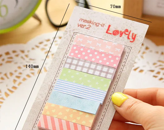 Симпатичный кавайный блокнот для записей липкая бумага с клетками и линиями