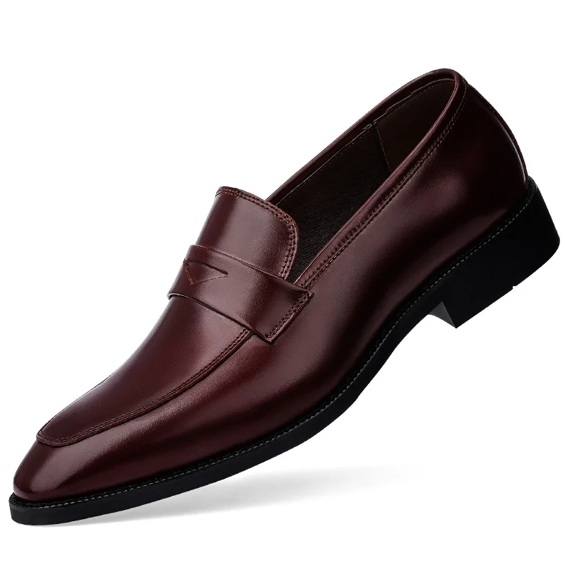 

Men Genuine Leather Bullock Design Business Formal Shoes Classic Pointed Toe Leather Shoes Men Oxford Dress Shoes