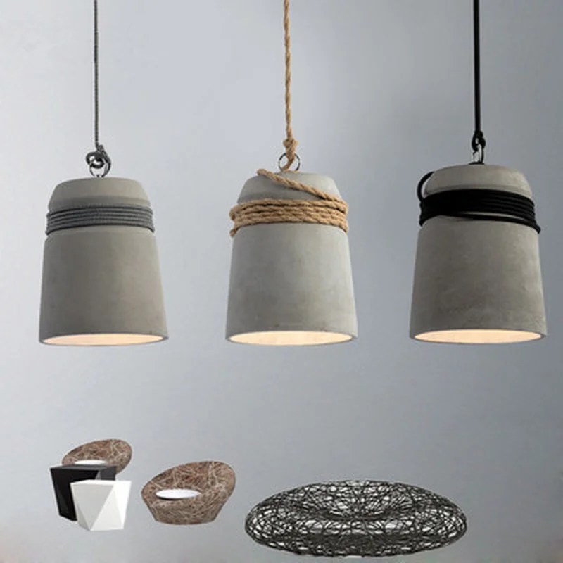 Скандинавский цемент подвесные светильники современный блеск кулон креативный