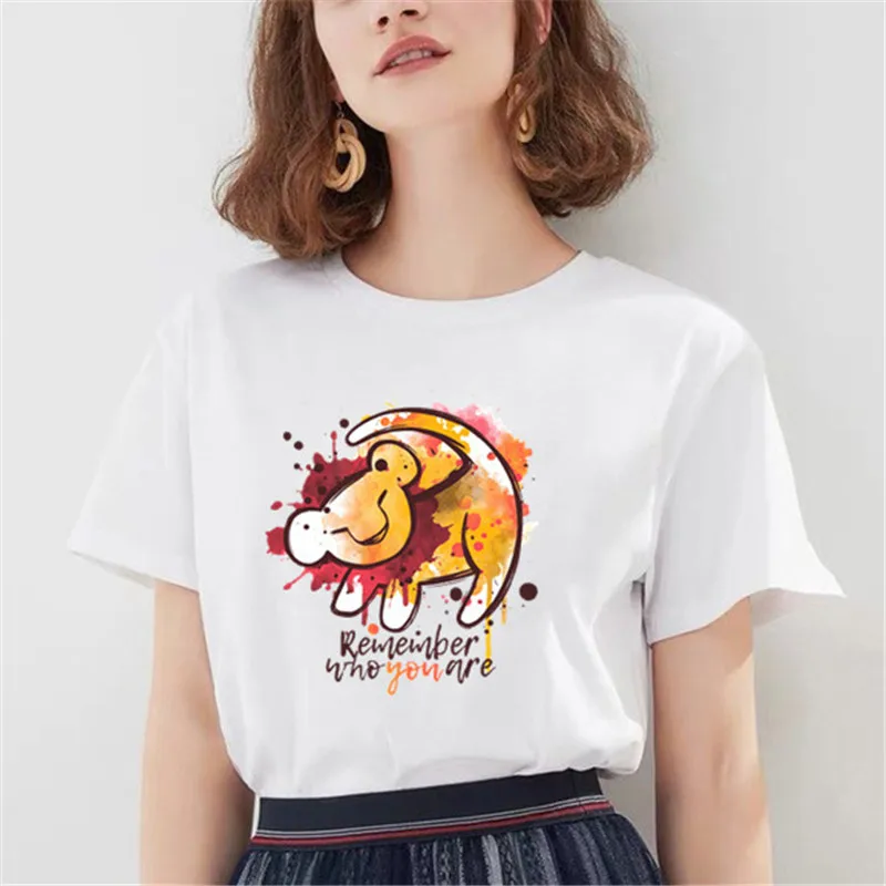 Новая женская летняя футболка с рисунком короля льва модная повседневная Harajuku