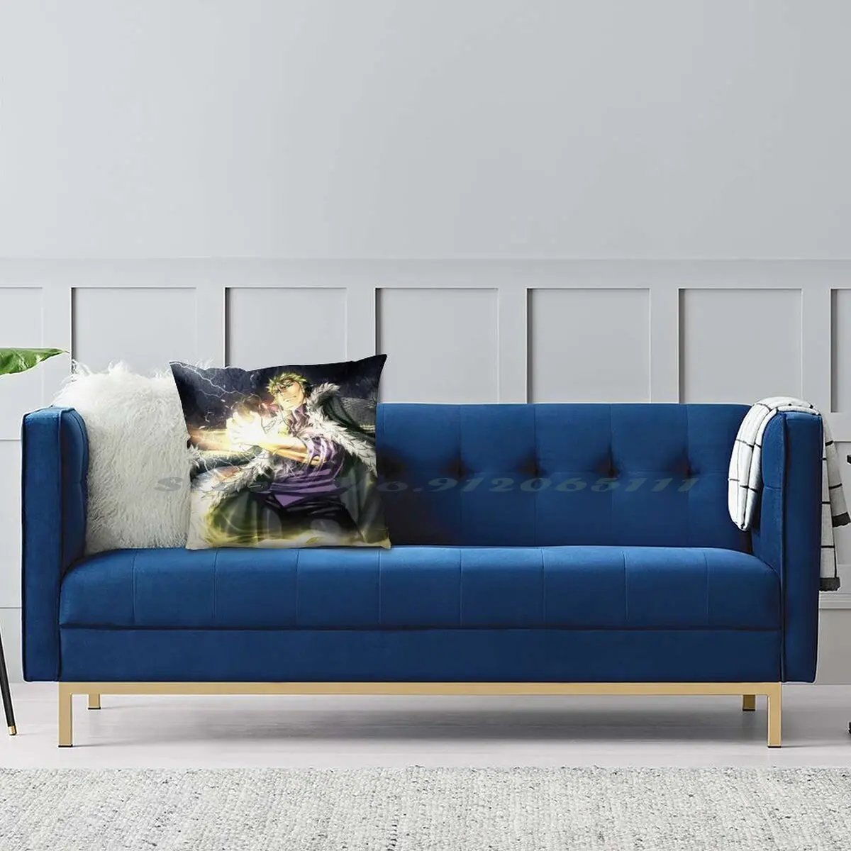 Laxus Pillow Case Throw Cover Cotton Linen Flax Fairy Tail Blue Bisca Freed Levy Lucy Natsu Gray Gajeel Juvia | Дом и сад