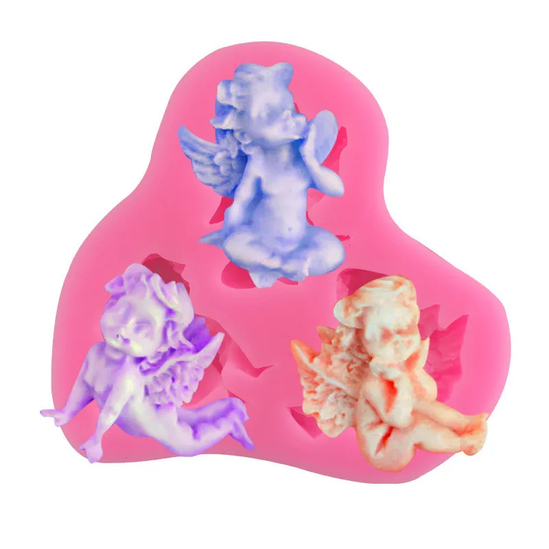 

Силиконовая форма с изображением эльфа из трех ангелов, форма для шоколада, мусса, сахара, выпечки, торта, гипсовая форма «сделай сам» для мыла