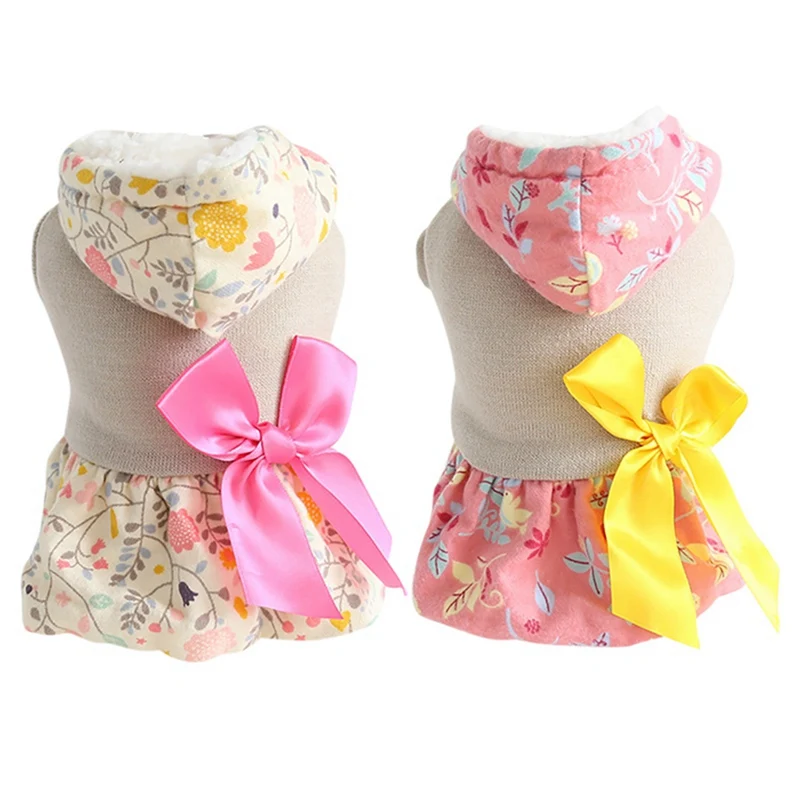 Розовая милая куртка с капюшоном для питомцев одежда собак теплая на пуговицах