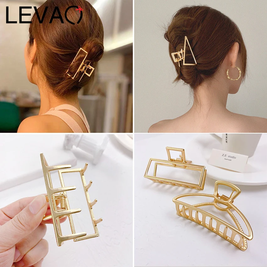 

LEVAO New Ladies Aluminum Luxury Hair Clips High Quality Pure Color Small Hair Clips Headwear Autumn All-Match Hair Accessories