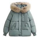 Куртка женская зимняя короткая, с капюшоном и хлопковой подкладкой, одежда оверсайз