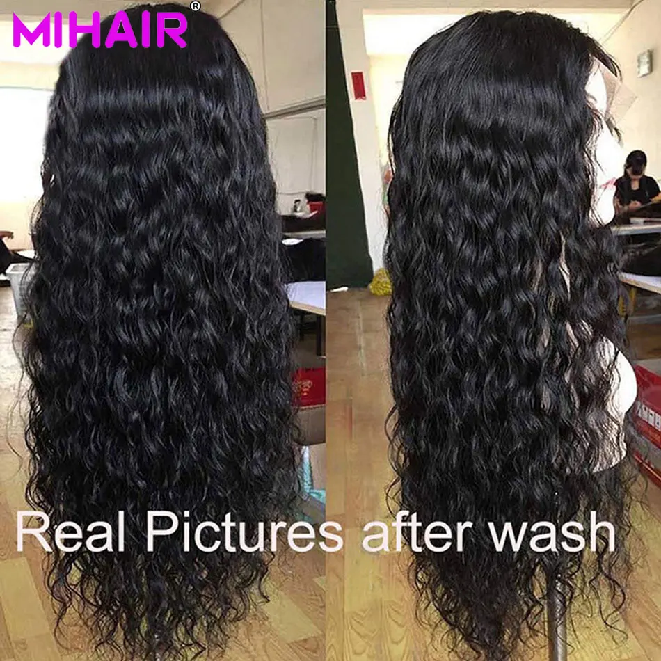 Бразильские волосы MIHAIR волнистые remy 13х4 на кружеве средний коэффициент