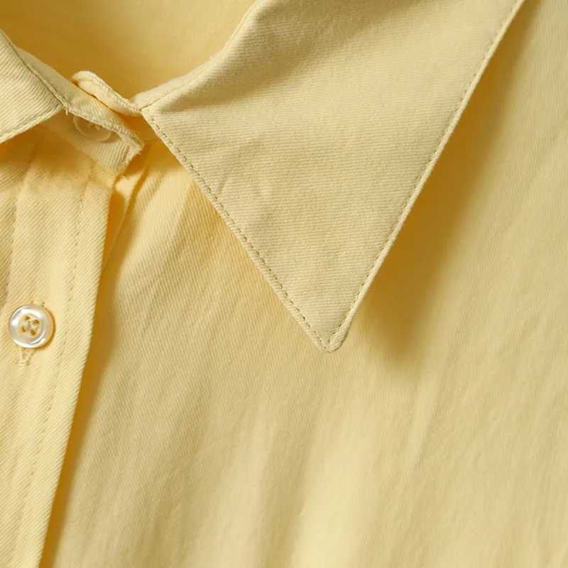 Базовые белые рубашки для женщин Весна Осень 2020 отложной воротник двойные