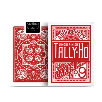 1 колода Tally-ho игральные карты регулярные кардистри вентиляторы колода всадник обратно волшебные карты реквизит для магических фокусов - Цвет: RED-FAN