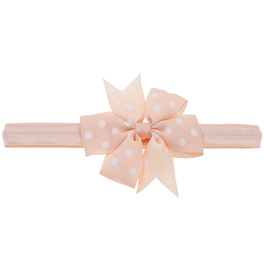 Детская повязка на голову в горошек с бантом для девочек эластичная волосы