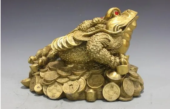 YM 311 китайская Статуэтка Feng Shui монета юаньбао жаба лягушка привлекать богатство