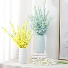 5 вилок, искусственные цветы, желтые танцующие орхидеи, вазы для свадьбы, украшение для дома, букет фаленопсиса, шелк, Рождество