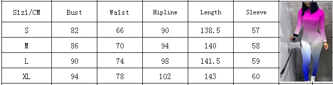 

Hirigin women gradient print long sleeve sport bodycon jumpsuit bandage slim jumpsuit streetwear autumn winter jumpsuit outfits