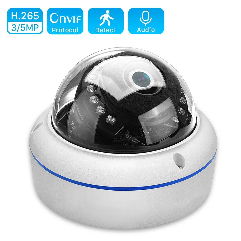2MP 3MP 5MP аудио H265 IP камера 2 8 мм Антивандальная 48V POE Onvif P2P датчик движения RTSP