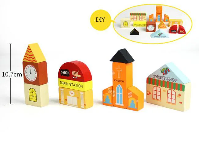 Большой трек для крана один комплект тянущийся кран деревянный поезд сборная