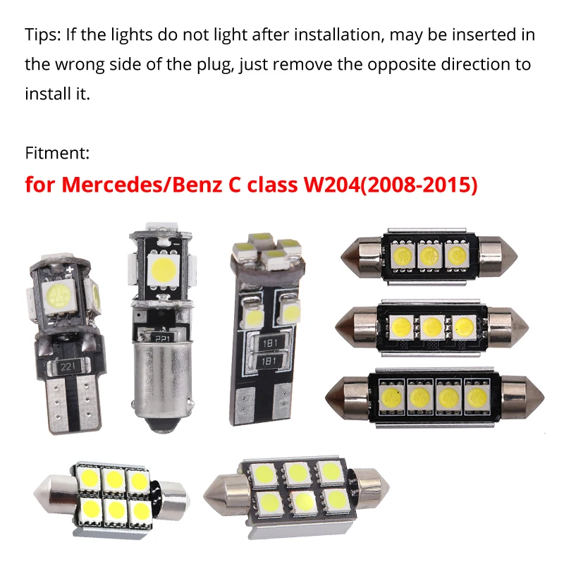 20 шт. белый светодиодный светильник для салона автомобиля без ошибок купольный