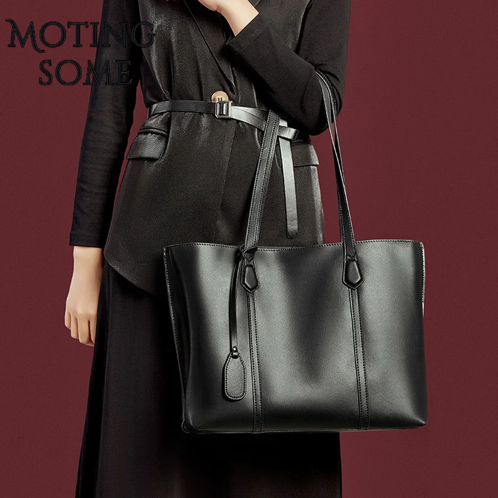 

Cowhide Genuine Leather Women Tote 100% Natural Leather Luxury Designer Large Shopper Bags Handbag Female Totes 2021 Winter Bag