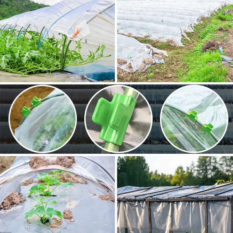 

40pcs Greenhouse Clamps Clips Plant Stakes Pipe Clamps For Outer Diameter Shed Film Row Cover Shading Netting Tunnel Hoop Clips