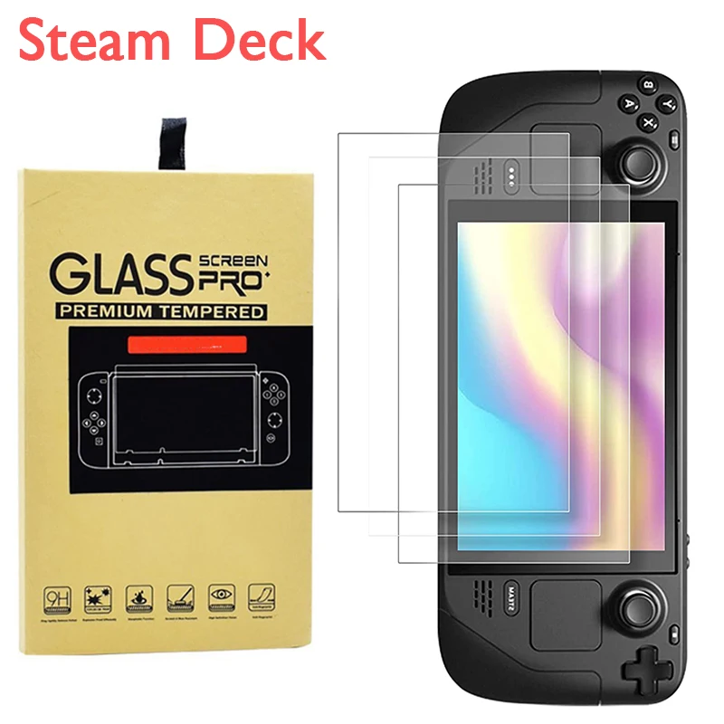 

3 PCS Steam Deck Tempered Glass Screen Protective Film 9H Anti Blue Light Cover Shell Protector For Valve Steam Deck Accessories