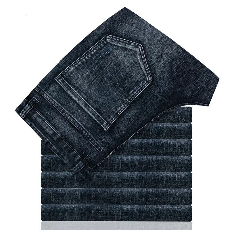 Мужские джинсовые брюки 12XL 10XL 8XL 52 50 2020 новый тонкий светильник джинсы бизнес