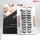 710 Пар Натуральных магнитных накладных ресниц магнитные ресницы Магнитная подводка для глаз инструменты для ресниц женский макияж 3D накладные ресницы