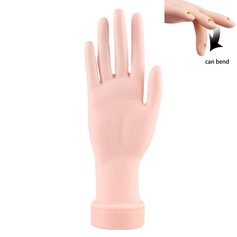 Nail Practice Hand Soft Training Display Model Fake Hands for Beginner Fingers Can Bend Flexible Personal Salon Manicure Tools