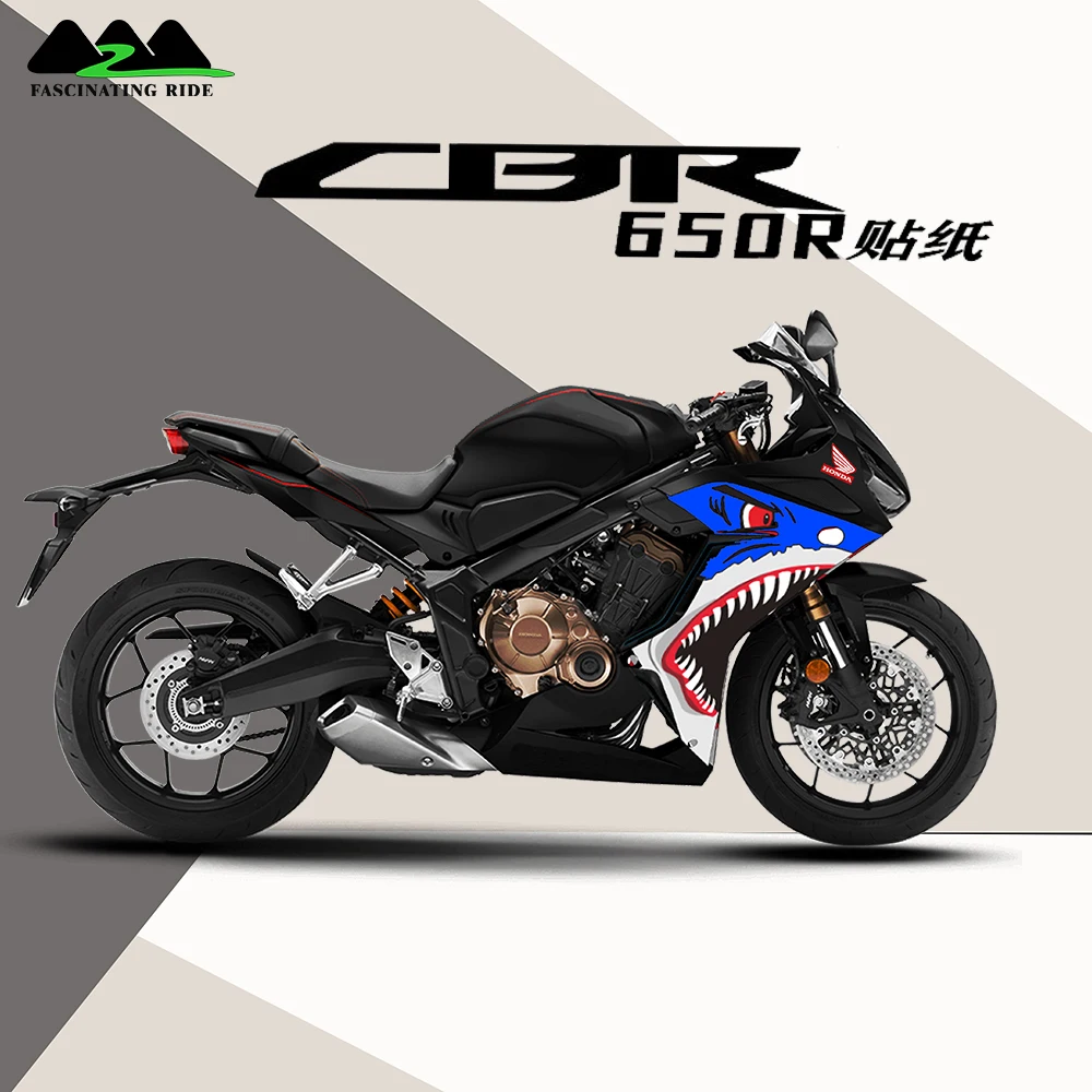 Подходит для Honda CBR 650r Наклейка мотоцикла установка Акула граффити Печать