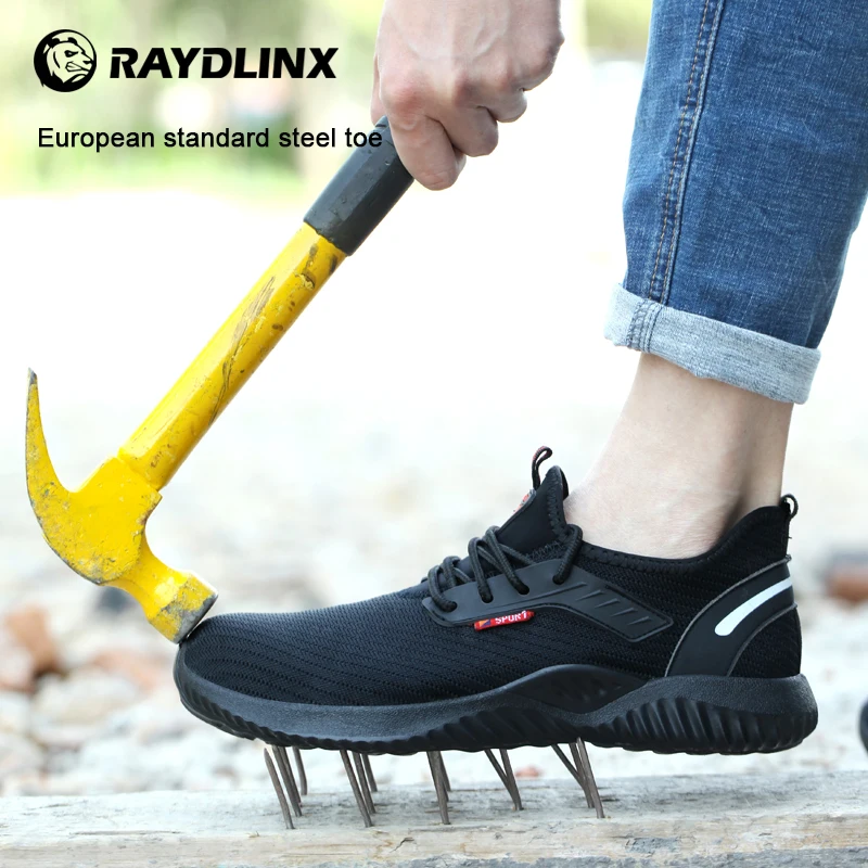 RAYDLINX рабочая обувь со стальным носком защитная для мужчин и женщин легкая