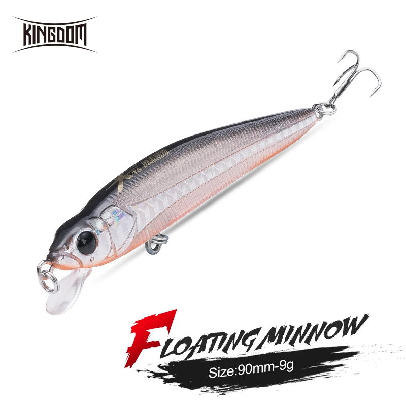 

Kingdom SILENTER Floating Minnow Fishing Lures 9g 90mm Fishing Wobblers Artificial Plastic Hard Baits Depth 0.3-0.5m Pike Lure