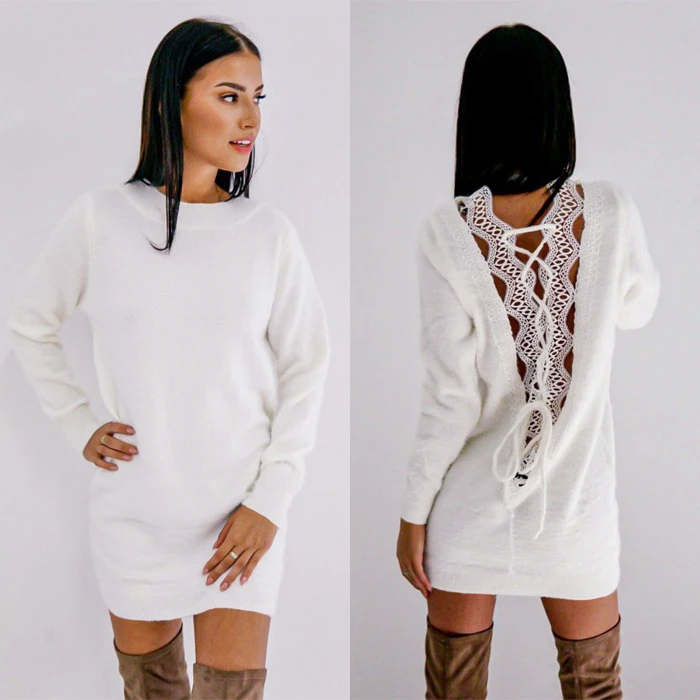 Новинка Женский флисовый пушистый джемпер свитер с длинным рукавом зимний