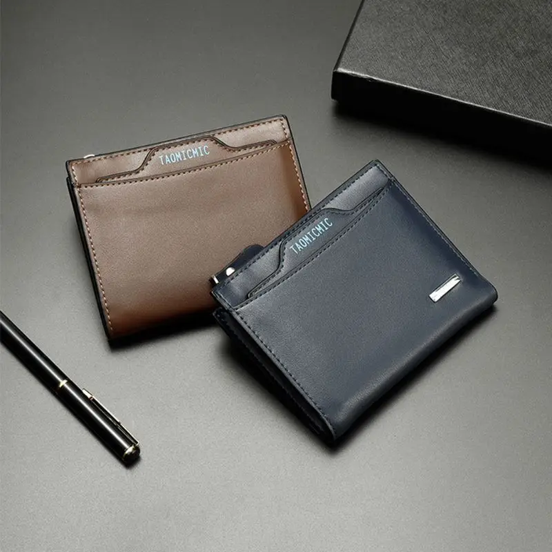 

Men Leather Wallet ID Credit Card Holder Vintage Clutch Bifold Pocket Change Coin Purse