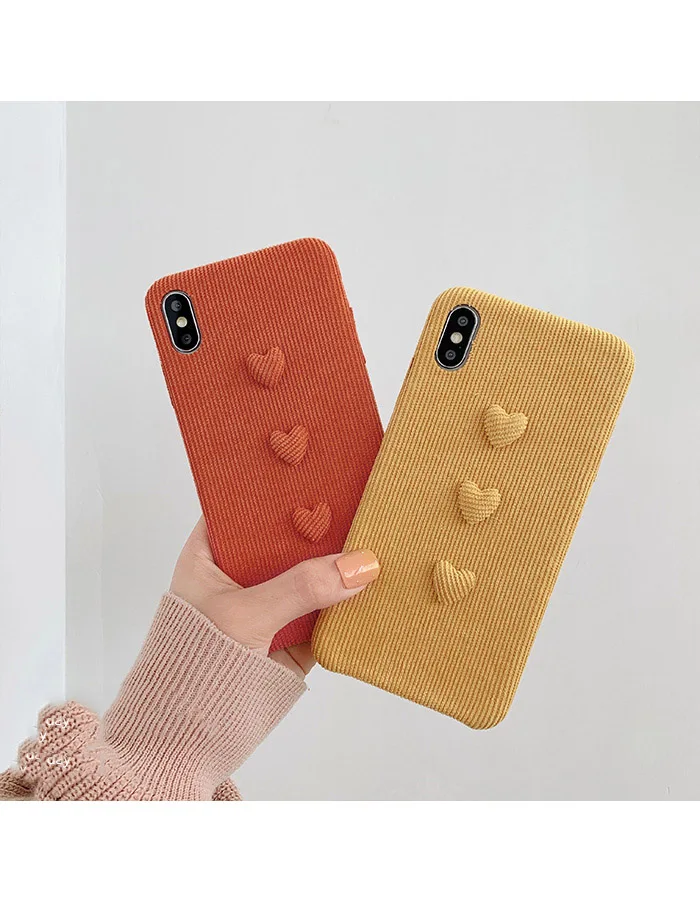 GlamPhoneCase вельвет трехмерный любовь чехол для iPhone X XS Max XR Мягкий силиконовый чехол для iPhone 7 8 6 6s PlusCase