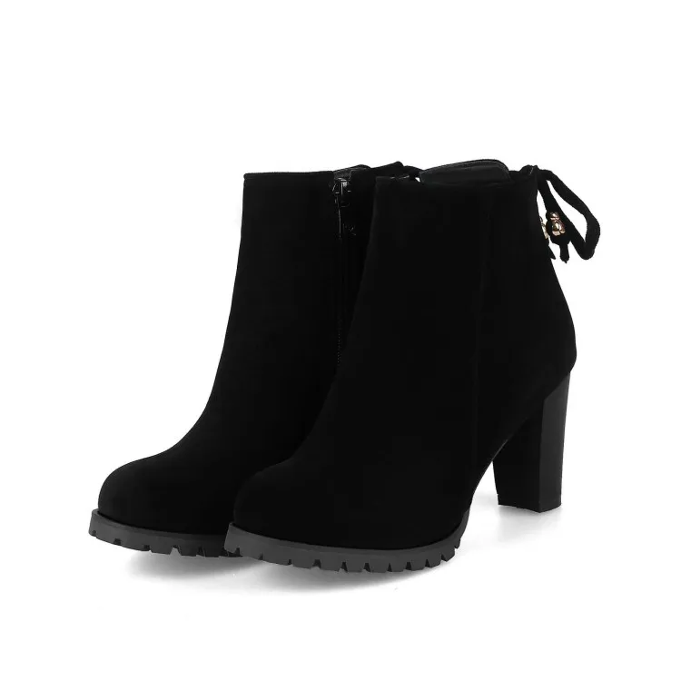 Женские ботильоны на молнии однотонные ботинки больших размеров 9 10 11 12 зимняя