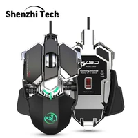 gaming mouse wired mice 6400dpi mechanical design 9 customizable macro programming cool led variable light effect for pc laptop