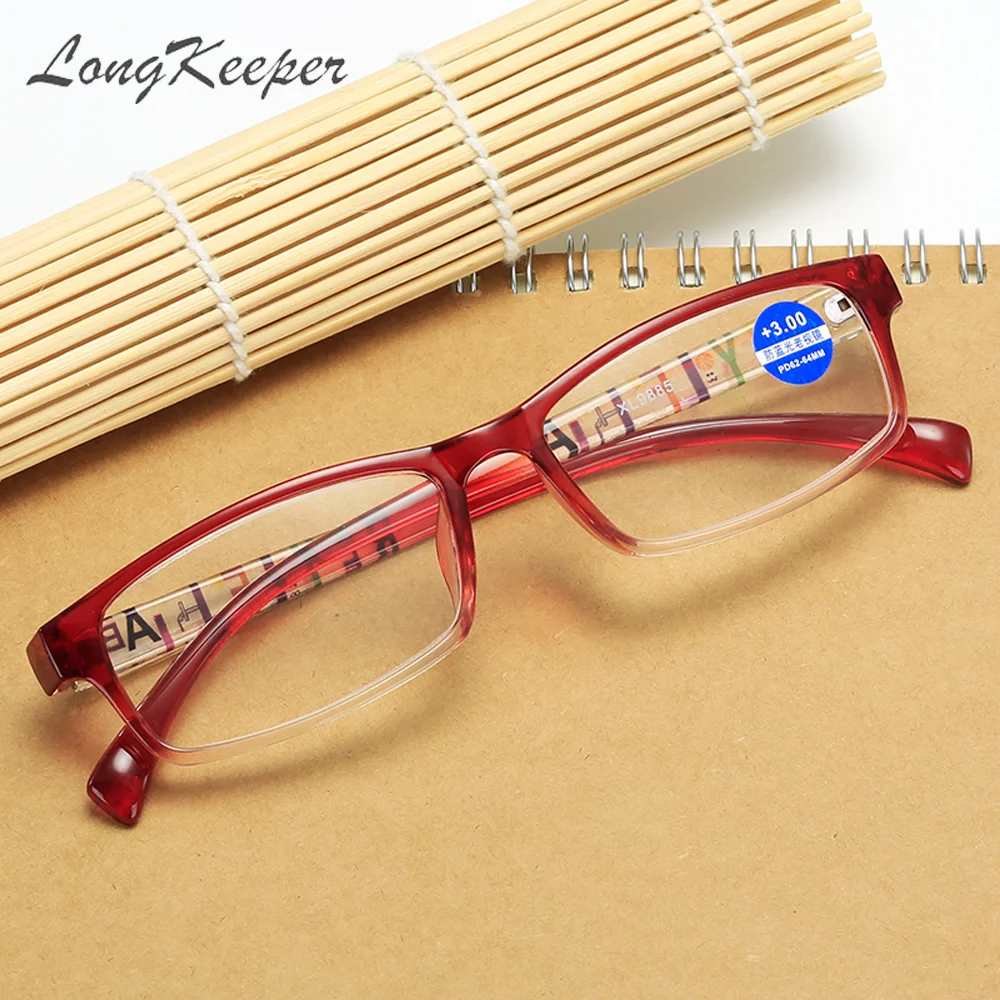 

LongKeeper Rectangle Reading Glasses 2020 Men Women Letter Legs Eyewear Ultralight Readers Presbyopic 1.0 1.5 2.0 2.5 Diopter