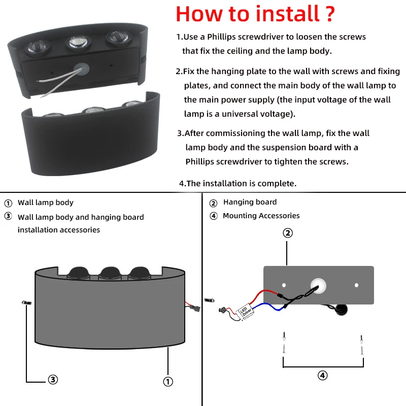 Скандинавские настенные светильники светодиодные алюминиевые наружные