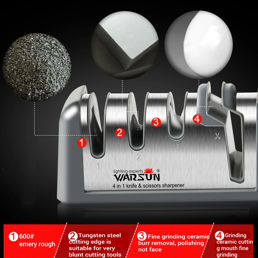 4 этап Ножи профессиональная точилка для Кухня точильный камень ножницы