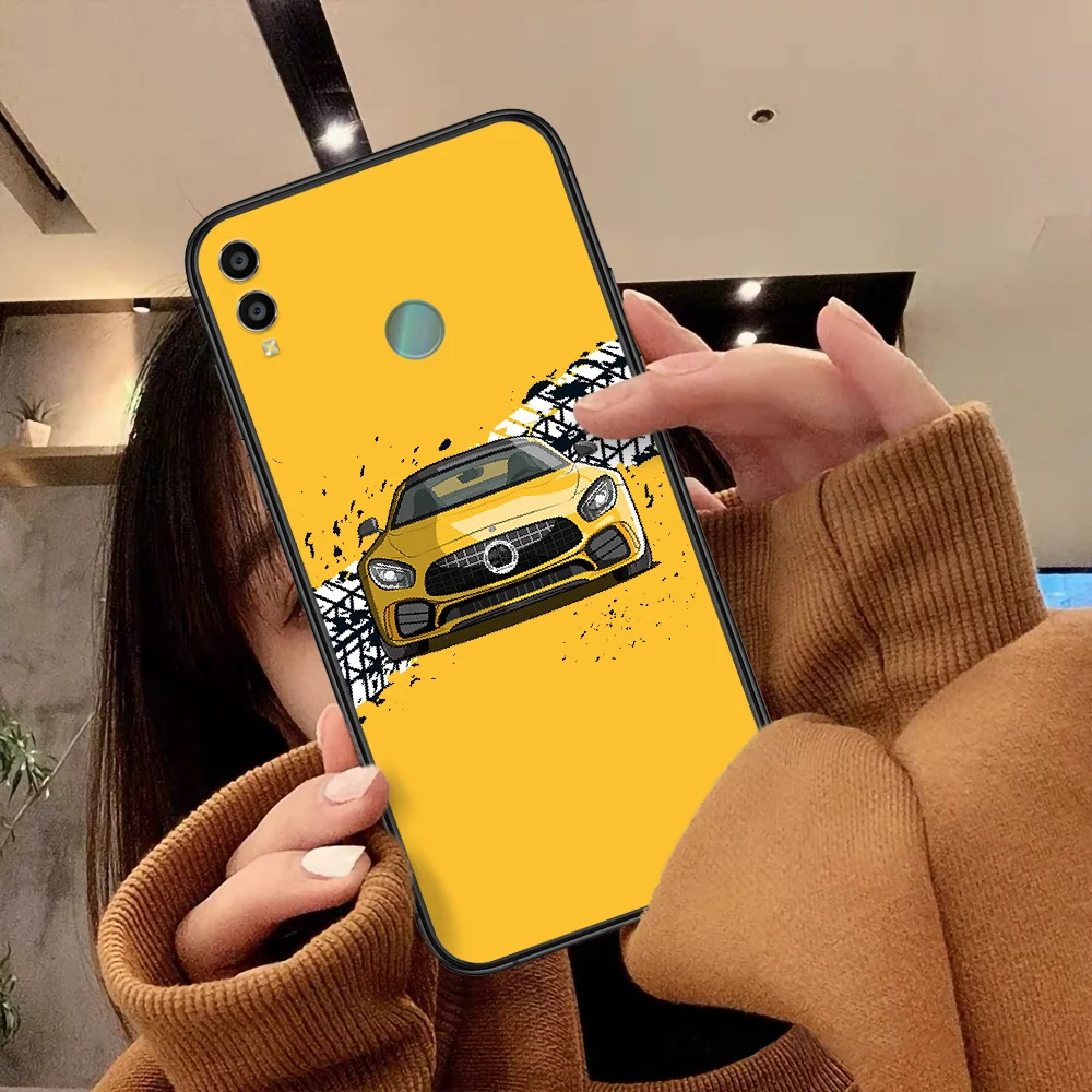 

Motorsport AMGS Car Phone Case For Huawei Honor 6A 7A 7C 8 8A 8X 9 9X 10 10i 20 Lite Pro Play black Etui Luxury Bumper Pretty