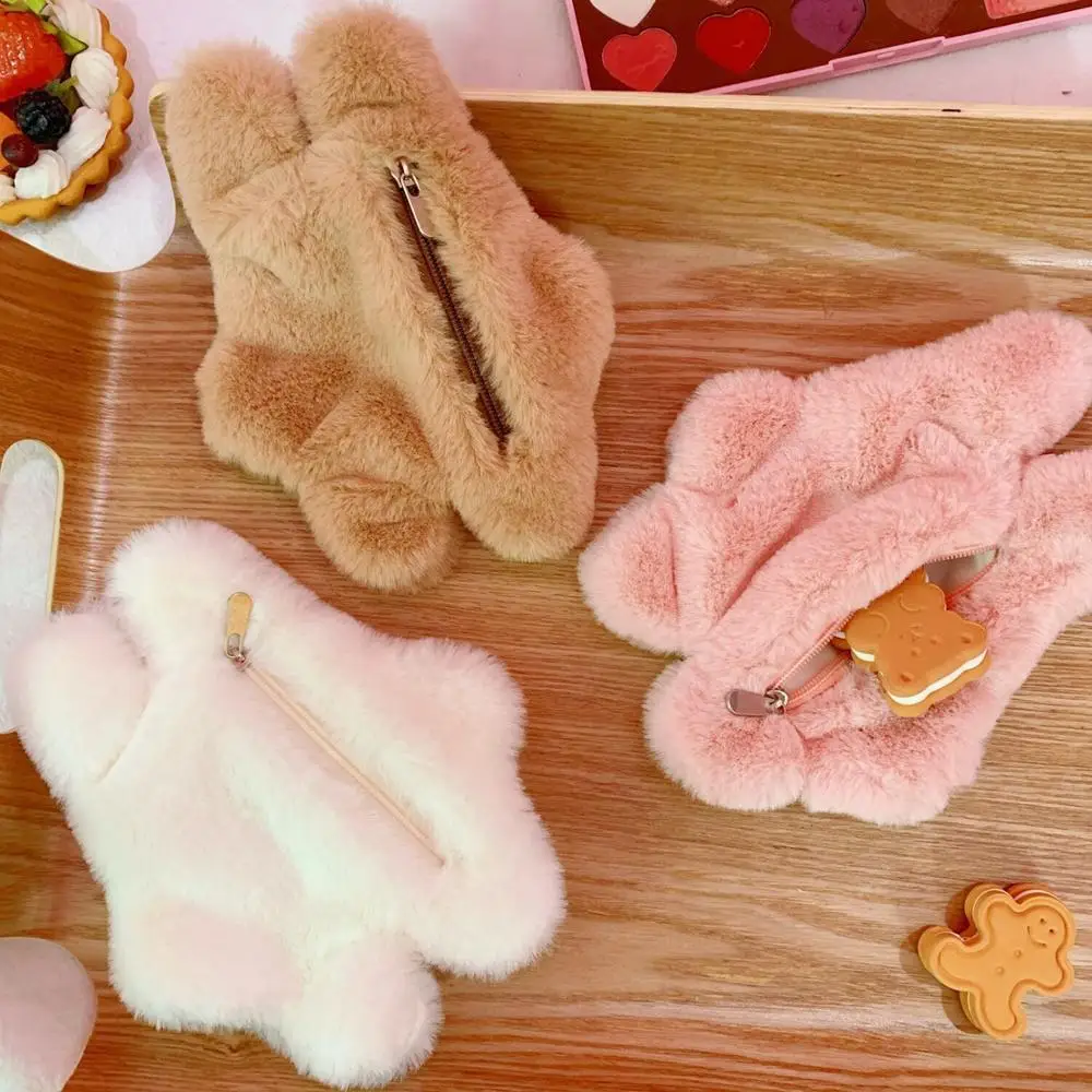 Bentoy Milkjoy Berber Fleece Plush Coin Purse Rabbit Money Bag Girl Cute Soft Mini Wallet Card Case Holder Kids Gift Storage bag | Багаж и