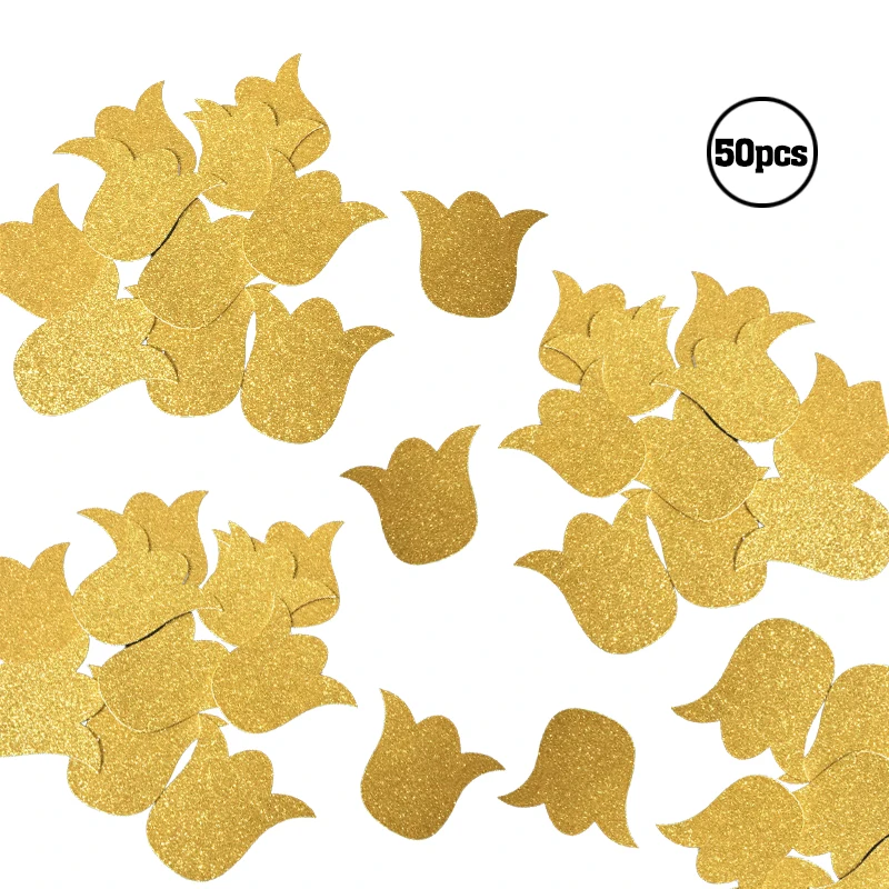 Золотистый/серебристый/черный блестящий Цветок конфетти свадебный