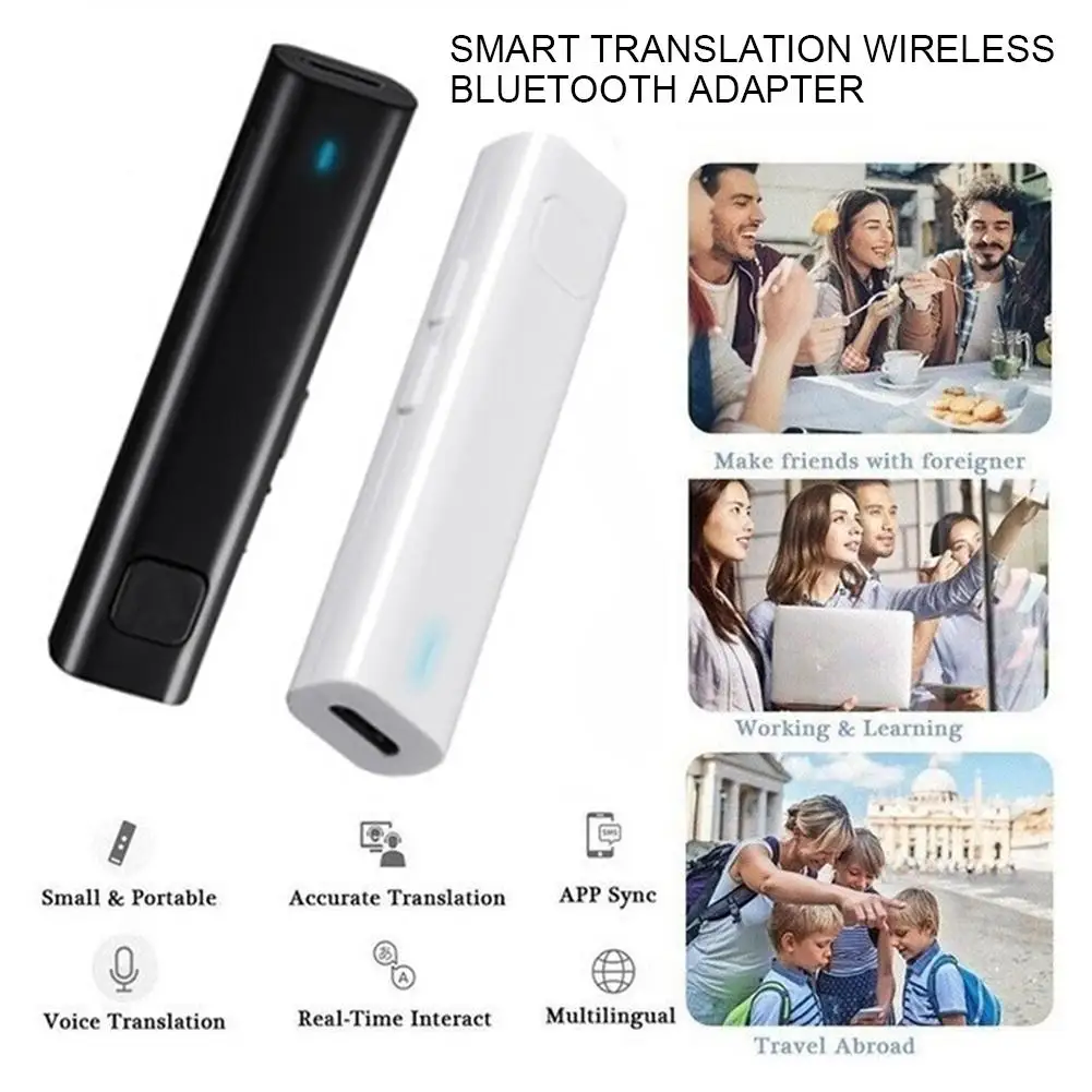 

1Pc Bluetooth 5.0 Adapter Receiver for travel Business Wireless Bluetooth Earphones Receiver Adapter 26 Languages Translation