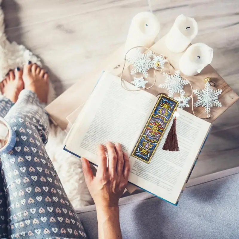 Алмазная картина Закладка 5D Сделай Сам кожаная книжка с кисточкой знаки