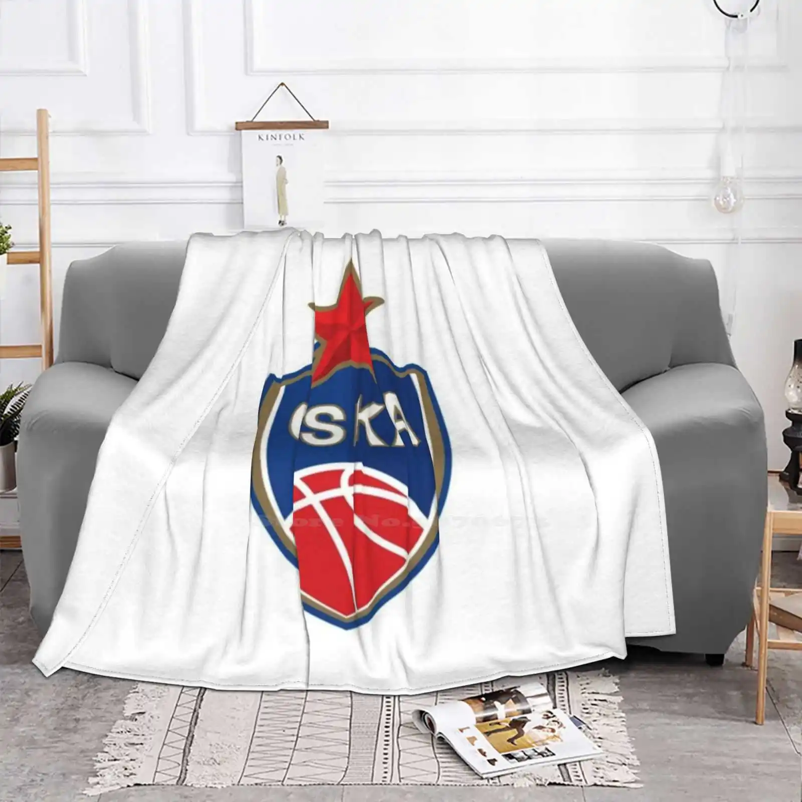 Московский логотип Cska модное смешное мягкое одеяло в трендовом стиле Россия