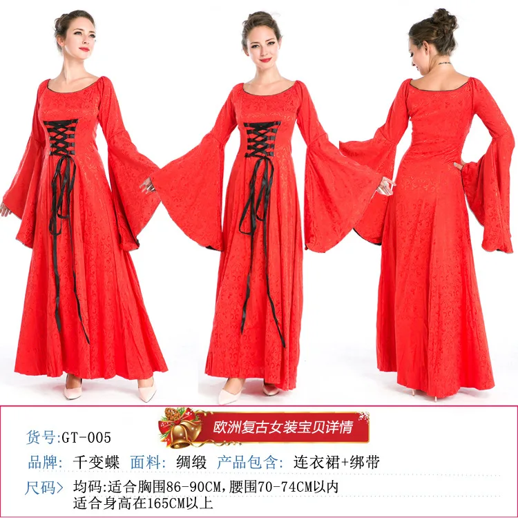 

Halloween British Aristocratic Queen Cosplay European Costume Retro Court Princess Dress