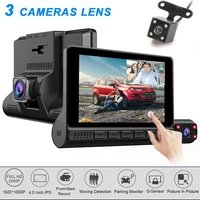 4 touch screen dash cam 3 camera lens car dvr hd 1080p auto digital video recorder dashcam front rear view g sensor car dvrs