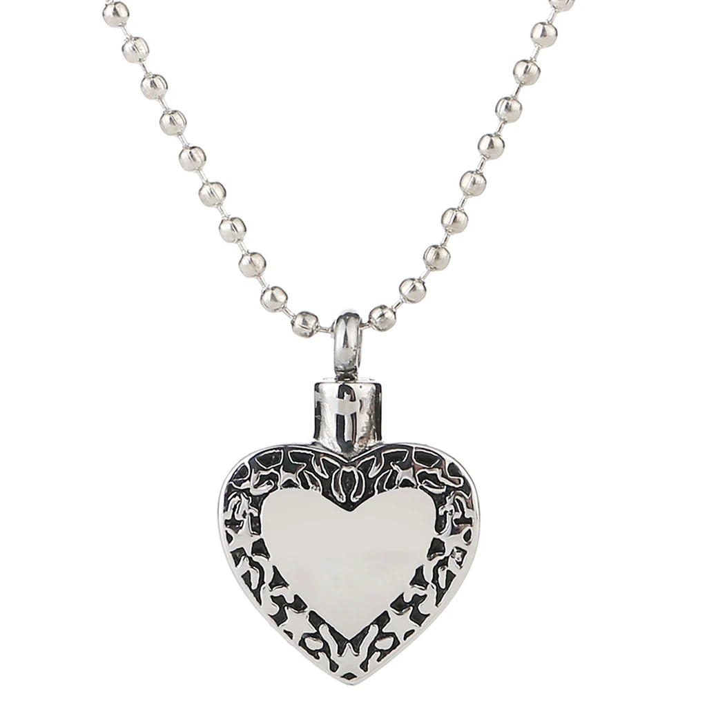 Нержавеющая сталь в форме сердца ожерелье для праха зола после кремации