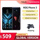 Смартфон ASUS ROG Phone 3 5G, игровой телефон с восьмиядерным процессором Snapdragon 865 Plus, ОЗУ 8 Гб, ПЗУ 6000 мАч, 144 Гц, 2sim-карты, NFC