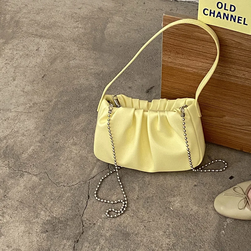 

Новинка, Модный женский кошелек, сумка для подмышек, женские плиссированные сумочки из мягкой искусственной кожи, женские маленькие сумки ч...