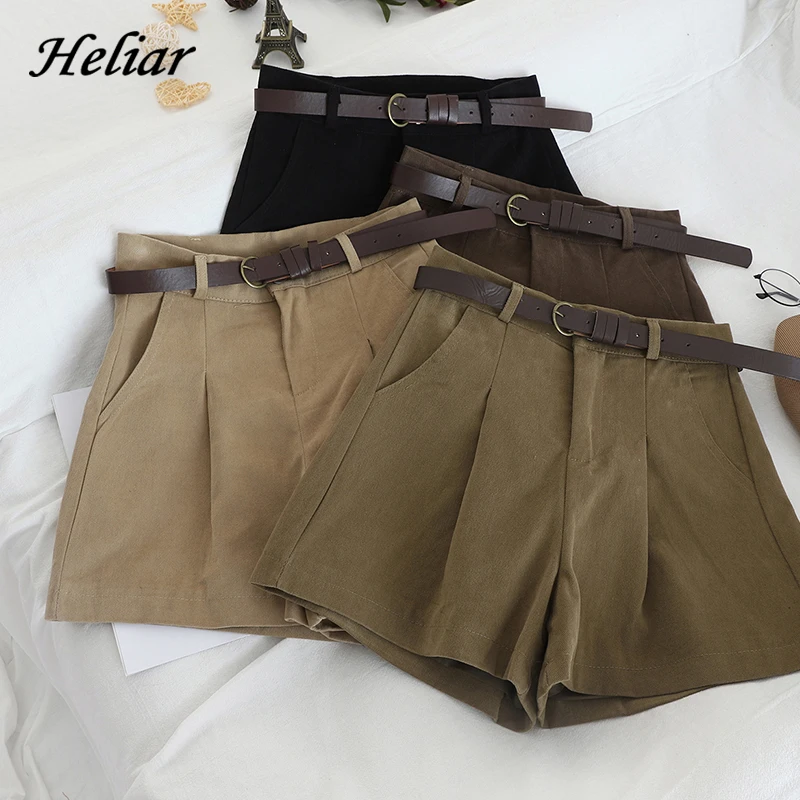 Шорты женские с широкими штанинами и высокой талией на осень/зиму | Женская